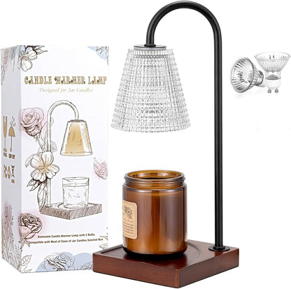 Hong-in Candle Warmer Lamp with Timer-Dimmable Black Candle Warmer,New Mom Gifts,House Warming Gifts New Home Bedroom Decor,Wax Warmer for Scented Wax Jar Candles