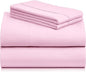 LuxClub 4 PC Sheet Set Bed Sheets Deep Pockets Eco Friendly Wrinkle Free Cooling Machine Washable Hotel Bedding Silky Soft - Powder Pink Full
