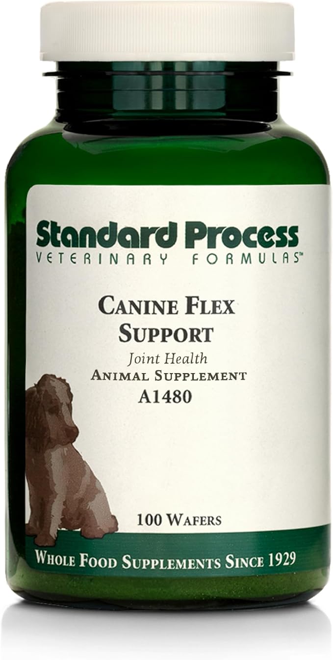 Standard Process Inc. Canine Flex Support - Joint & Immune Health Supplement for Dogs - Chewable Wafers for Healthy Joint Function Support - Nutritional Whole-Food Based Supplement - 100 wafers-Mewly Pet
