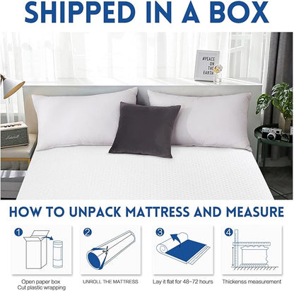 EDILLY 3 Inch Cooling Gel Memory Foam Mattress Topper Twin Size,with Removable & Washable Bamboo Cover,Soft Breathable Mattress Pad,Bed Topper for Back Pain Relief (38x75)