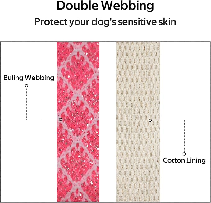 Dog Collar with Waterproof AirTag Holder & Anti-Lost QR Code, Cute Bling Warpping Adjustable Width for Small Medium Large Pet (Red, M)-Mewly Pet