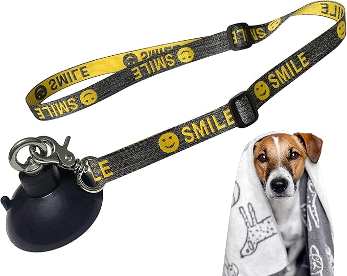 Dog Bathing Tether with Heavy Suction Cup, Dog Grooming Tub Restraint Leash with Adjustable Collar for Pet Cat Shower and Grooming-Mewly Pet