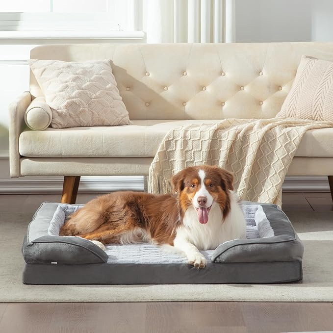 FURTIME Orthopedic Dog Beds for Meidum Large Dogs, Washable Dog Bed with Supportive Foam, Pet Sofa with Removable Cover, Waterproof, Nonskid Bottom-Mewly Pet