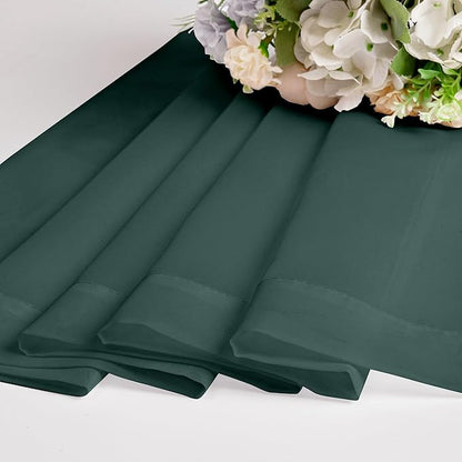 OWENIE Green Sheer Curtains 78 Inches Long for 2 Panels Set for Christmas, Solid Light Filtering Fimly Voile Sheer Curtains for Living Room Bedroom, Hunter Green, 42" x78