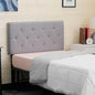 Lucid Mid-Rise Upholstered Headboard - Diamond Tufted - Padded Polyester - Adjustable Height from 34” to 46” - Easy Assembly - Bed Frame or Wall Mount - Sturdy - Stone - Twin / Twin XL Size