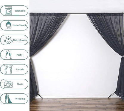Akiky Canopy Bed Curtains Bed Canopy for Girls Room Elegant Sheer Curtain for Twin Full Queen Size Bed Drapes,8 Panels Canopies with Light,Room Décor(Full/Queen, Gray Canopy)