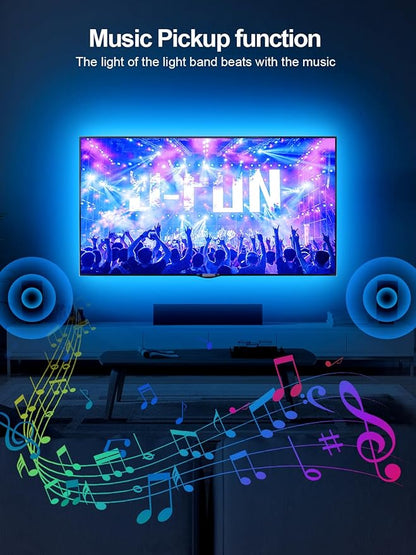 TV Lights Behind, 19.68ft LED Lights for 55-85 Inch TV, RGB TV Backlight, Music Sync Bluetooth APP and Remote Control Strip Lights USB Powered for Bedroom Gaming Room Decor