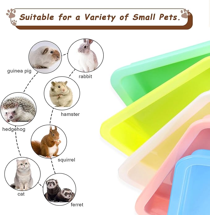 5pcs Kitten Litter Box, Small Cat Litter Box with Scooper, Small Litter Pan Low Entry Shallow Plastic Litter Tray Portable Cat Waste Tray Open Travel Kitten Boxes for Small Pet Rabbit Newborn Cat-Mewly Pet