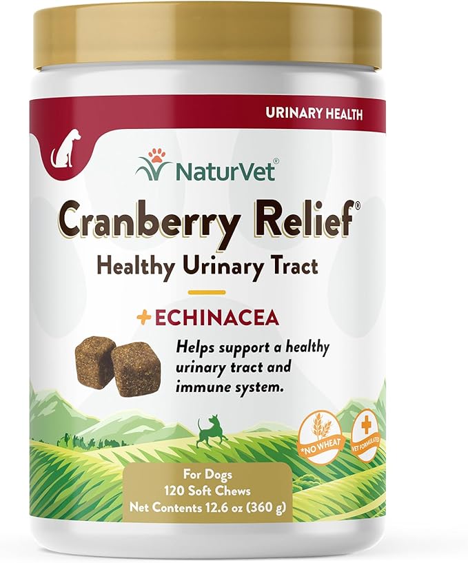 NaturVet – Cranberry Relief Plus Echinacea – Helps Support a Healthy Urinary Tract & Immune System – 120 Soft Chews-Mewly Pet