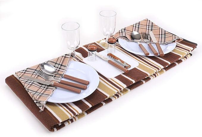 apollo walker Picnic Backpack Bag for 2 Person with Cooler Compartment, Detachable Bottle/Wine Holder, Fleece Blanket, Plates and Cutlery(2 Person, Brown)-Mewly Pet