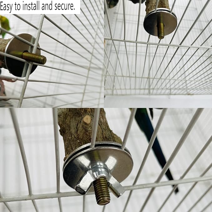 Allazone 3 PCS Nature Wood Bird Ladder Perch Nature Wood Stand Parrot Chew Toy Cage Hanging Pet Cage Bird Climbing Step Ladders for Small Animal-Mewly Pet