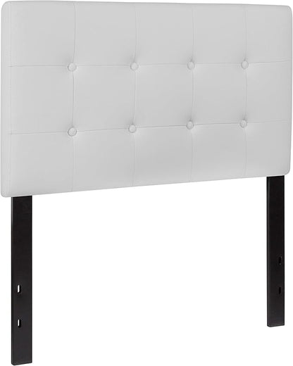 Flash Furniture Lennox Tufted Upholstered Twin Size Headboard in White Vinyl