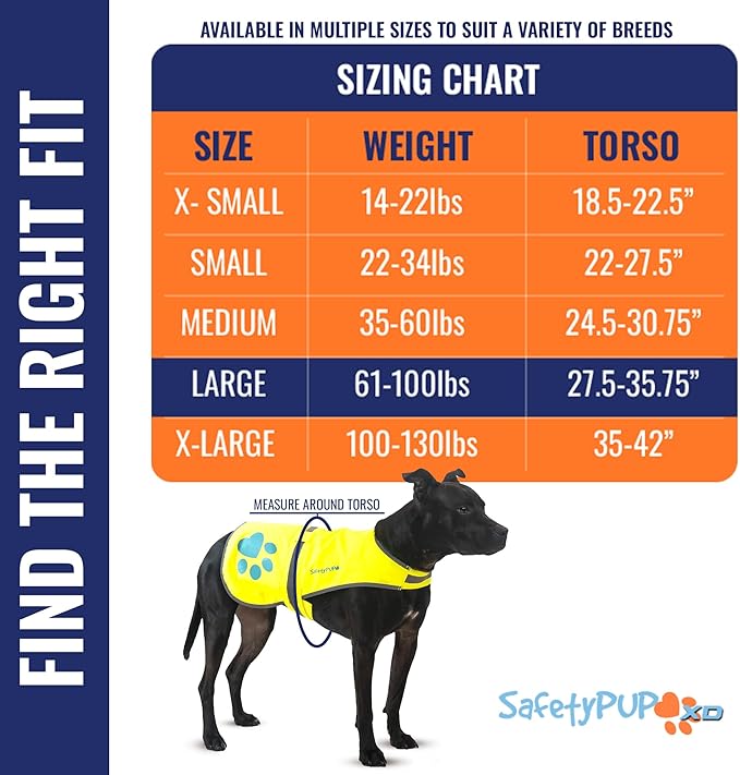Dog Reflective Vest – Hi-Vis Fluorescent Visibility That Helps to Safeguard Your Pet On/Off Leash in Urban & Rural Areas (Yellow, Large)-Mewly Pet