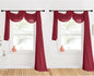 NICETOWN Window Scarfs for Living Room Extra Long, Haute Red Chic Decorative Valances for Ceremony, Set of 2, 60" Wide by 216" Long