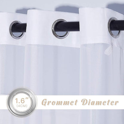 NICETOWN White Sheer Curtains for Bedroom Windows 84" Length with Width 37" Per Panel, Grommet Casual Voile Sheer with Light Filter Window Treatments for Nursery/Apartment/Living Room, Set of 2