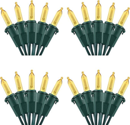 Brizled 4 Pack LED Christmas Lights, 100 LED 33ft Christmas String Lights, 120V UL Certified Connectable Xmas Tree Light Mini Xmas Light for Home Tree Patio Indoor and Outdoor Decorations, Warm White
