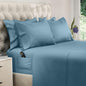 DREAMCARE Full Size Sheets Set - 6 Pcs Deep Pocket Cooling Bed Sheets - Soft, Long Lasting 100% Brushed Microfiber with Side Pocket (Mineral Blue, Full)