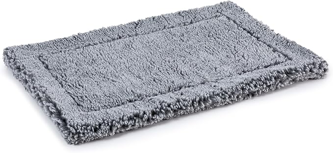 Stoutwool Indestructible Dog Bed - Fluffy Chew Proof Dog Crate Pad - Tough Kennel Pad for Aggressive Chewers - Washable, Ideal for Jumbo Breeds & Fits 54-Inch Crate - 53"x35", Charcoal-Mewly Pet