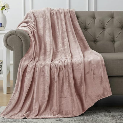 Utopia Bedding Fleece Blanket Throw Size Rose Pink 300GSM Luxury Anti-Static Fuzzy Soft Microfiber Blanket for Couch, Sofa and Bed (60x50 Inch)