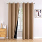 ChrisDowa 100% Blackout Curtains 78 inch Long for Bedroom with Black Liner, 2 Thick Layers Total Blackout Thermal Insulated Grommet Window Curtains 2 Panels Set (Cappuccino, 42 x 78 Inch)