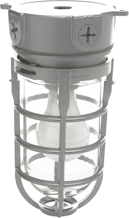 Woods L1706 Vandal Resistant Security Light With Ceiling Mount (150W Incandescent Bulb; Silver)