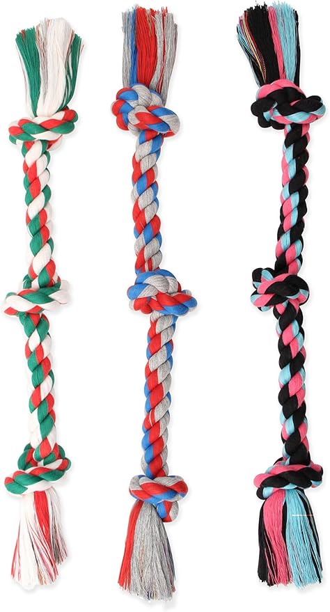 Mammoth Flossy Chews Rope Tug – Premium Cotton-Poly Tug Toy for Dogs – Interactive Rope Toy (Colors May Vary)-Mewly Pet