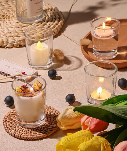 Letine 36-Pack Votive Candle Holders - Clear Glass Tea Light Holders - Glass Votive Candle Holder Bulk for Wedding Centerpieces/Home Table Decor/Propose/Christmas and Thanksgiving