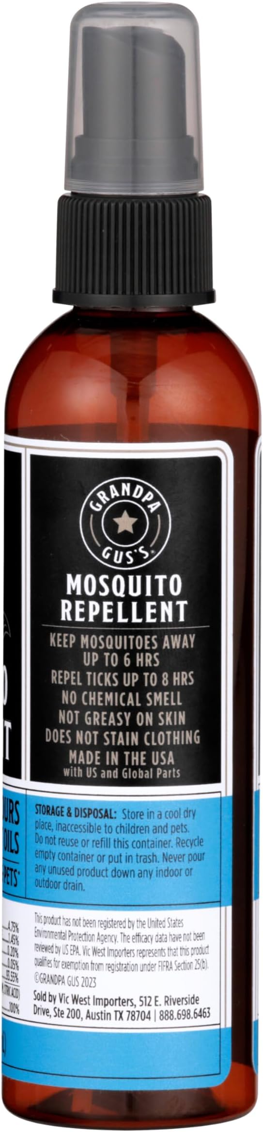 Grandpa Gus's Natural Mosquito Repellent Spray, Time-Release Plant-Based Actives, Non-Greasy, No Stains, DEET-Free, 4 oz (Pack of 2)-Mewly Pet