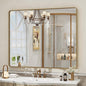 40x36 Gold Framed Mirror for Bathroom, Brushed Gold Brass Bathroom Mirror, Rectangle Gold Bathroom Vanity Mirror for Wall, Shatterproof, Anti-Rust, Hangs Horizontally or Vertically