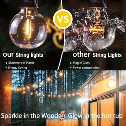 Lampat String Lights, LED 50 Lights Bulb 50Ft G40 Globe String Lights with Bulbs-UL Listd for Indoor/Outdoor Commercial Decor