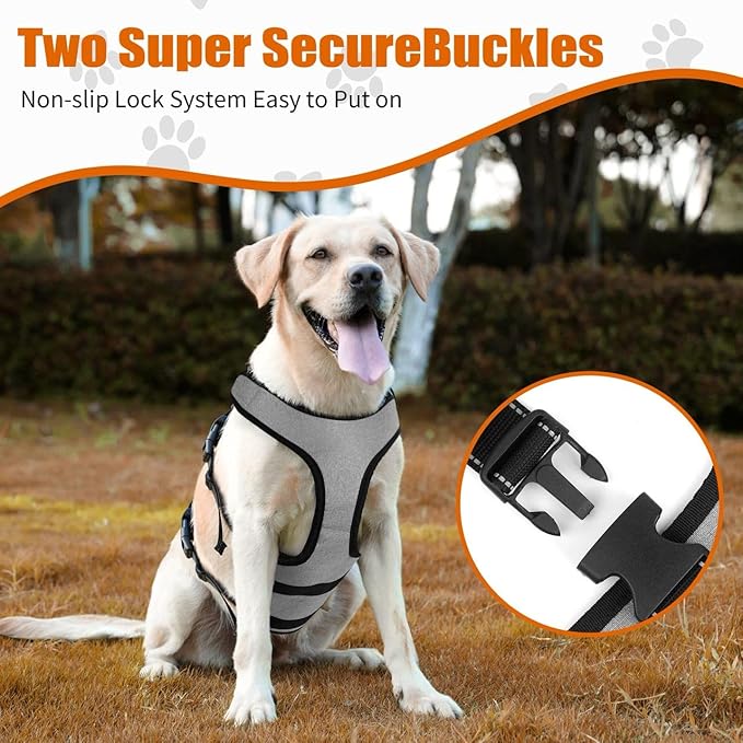 Ayquez Dog Lift Harness with Storage and Transport Bag, Dog Harness with Handle for Lifting & Hip dysplasia, arnés para Perros pequeños, pechera para Perros (Gray, M)-Mewly Pet