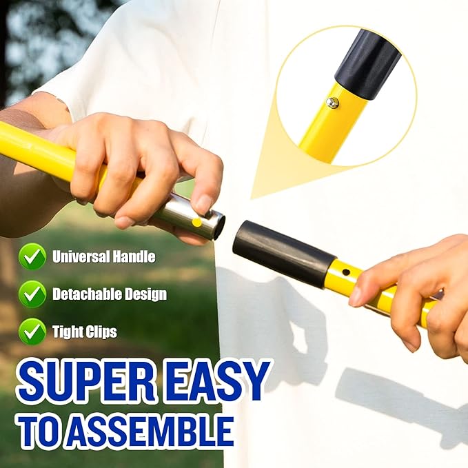 Dog Pooper Scooper,Tray and Spade Set Poop Scooper for Dogs, Adjustable Long Handle Metal Pooper Scooper with Bin for Pet Waste Removal, No Bending Clean Up for Medium and Large Dogs-Mewly Pet