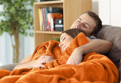 Utopia Bedding Fleece Blanket Throw Size Burnt Orange 300GSM Luxury Anti-Static Fuzzy Soft Microfiber Halloween Blanket for Couch, Sofa and Bed (60x50 Inch)