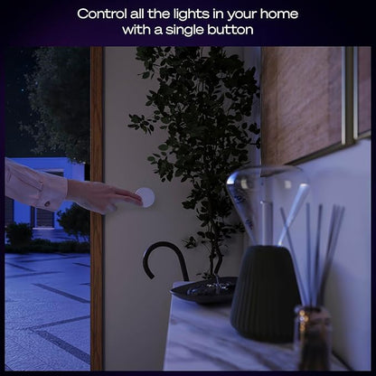 Philips Hue Wireless Smart Light Switch Button, White - 1 Pack - Portable and Battery Powered - Smart Home Control - Requires Hue Bridge - Easy, No-Wire Installation