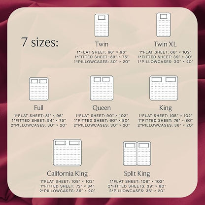 LuxClub 4 PC Queen Sheet Set, Breathable Luxury Bed Sheets, Deep Pockets Wrinkle Free Cooling Sheets Machine Washable Hotel Bedding Silky Soft - Burgundy Queen