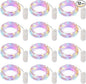 Brightown 12 Pack Easter Day Pastel LED Fairy Lights Battery Operated - Waterproof Silver Wire 7 ft 20 LED Firefly Lights for Easter Day Decor DIY Craft Party Bedroom