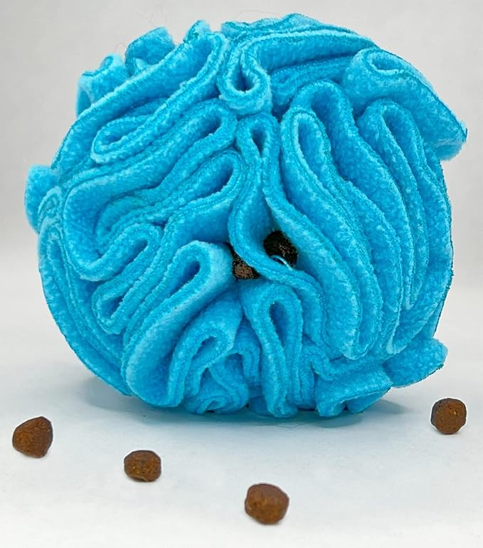 Puppy and Small Breed Snuffle Interactive Foraging Dog Puzzle Ball Toy Blue Small-Mewly Pet