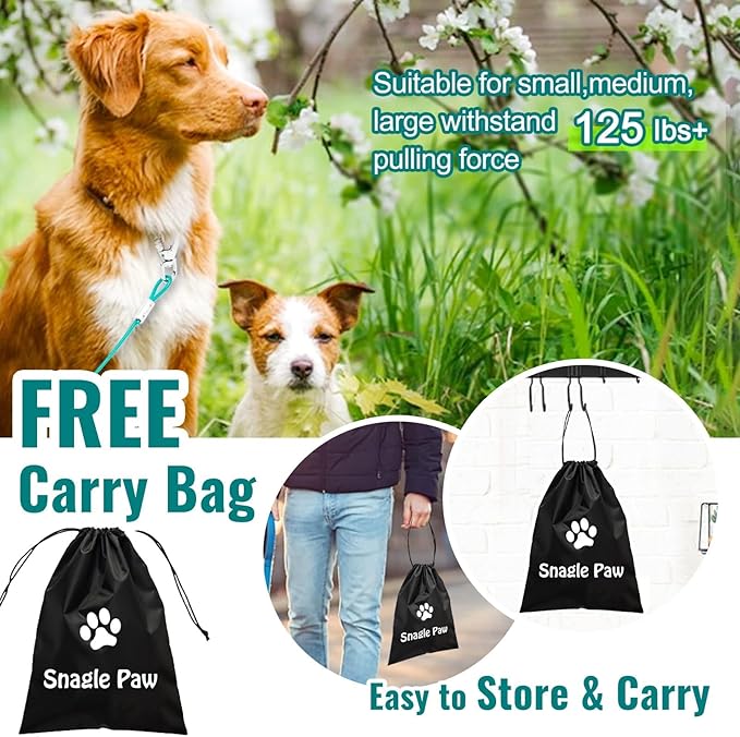 Tie Out Cable for Dogs, 15FT Dog Leads for Yard Chew Proof, Heavy Duty Dog Tie Out Cable with Shock Absorbing Spring for Large Dogs Up to 125lbs, Durable Dog Runner for Yard or Camping-Mewly Pet