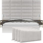 Vänt Upholstered Wall Panels - Queen/Full Size Wall Mounted Headboards - Ribbed Stone - Set of 4 Panels (Each Individual Panel 30"x11.5")