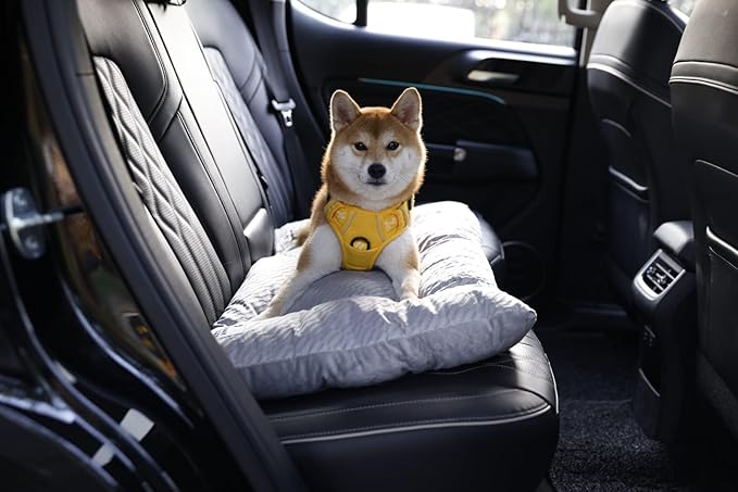 FUNNY FUZZY 2 in 1 Dog Bed Crate Pad Mat, Washable Reversible Floor Sleeping Mats,Fluffy Kennel Pad for Medium Sized Dog,Indoor Cats,Sleeping Mattress, 29.9" × 18.9", Light Grey-Mewly Pet