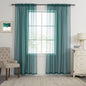 HUTO Christmas Dark Teal Green Sheer Curtains 72 inches Long for Bedroom Top Rod Pocket Sheer Window Panels Curtains for Nursery Living Room 52 by 72 Inch Length Set of 2