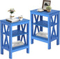 VECELO Modern Nightstands X-Design Side End Table Night Stand with Storage Shelf for Bedroom,Living Room,