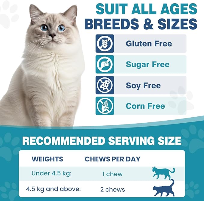 Chewable Flea Treatment for Cats Flea and Tick Prevention for Cats Chewables Fleas Chewables for Cat of All Breeds and Ages 300 Chewable Tablets-Mewly Pet