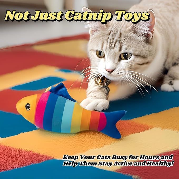 Catnip Toys for Indoor Cats - 6 Pack Organic Plush Kicker Toys, Bite-Resistant Cute Funny Toys for Play & Enrichment from Kittens to Senior Cats-Mewly Pet
