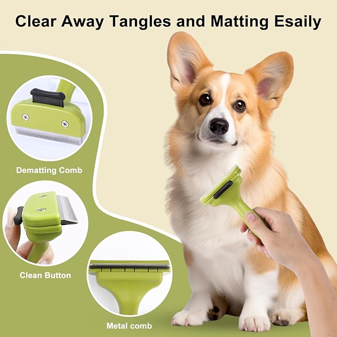 6 PCS Dog and Cat Grooming Kit, Versatile Tools Including Shedding Brush, Nail Clipper with Nail File, Slicker Brush, Dematting Comb-Mewly Pet