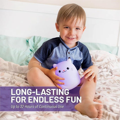 Lumipets Junior Bear Night Light, Soft Silicone Material, 8 Soothing Colors, Cordless, Easy Control, Portable