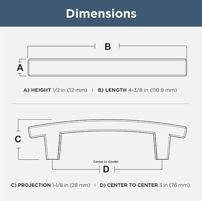 Franklin Brass (10-Pack) – Brushed Nickel Cabinet Handles, 3 Inch Hole Center, Pulls for Drawers, Kitchen Cabinet Door, Dressers | Pierce