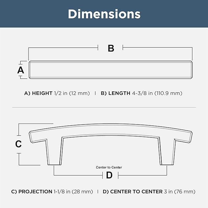 Franklin Brass (10-Pack) – Champagne Bronze Cabinet Handles, 3 Inch Hole Center, Pulls for Drawers, Kitchen Cabinet Door, Dressers | Pierce