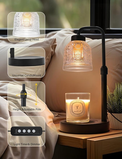 Candle Warmer Lamp with Timer Dimmable, Adjustable Lamp Candle Warmer, Birthday Gifts for Women Mom, Wax Warmer Lamp for Scented Jar, House Warming Gifts New Home Decor