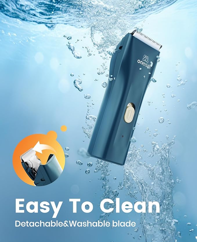 oneisall Quiet Pet Clippers, Cat Clippers for Matted Hair, Cordless Cat Hair Trimmer for Paw, Waterproof Pet Trimmers for Cats, Pet Shaver for Dogs and Cats-Mewly Pet